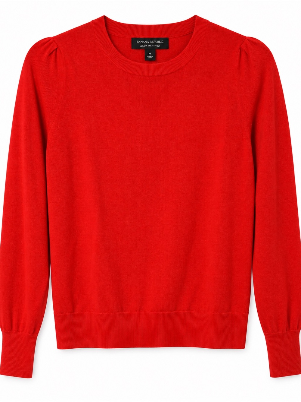 Banana Republic 100% Merino Wool Crewneck Sweater - Red, Size M